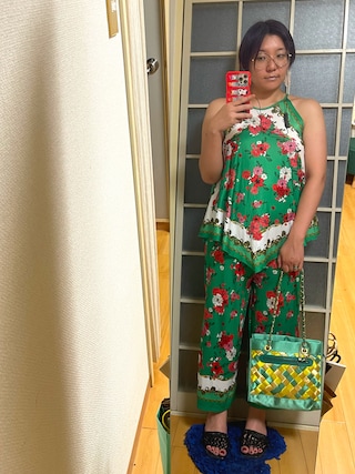 ZARA ジャージ　セットアップ　幾何学柄　ジャガード織り　総柄　グリーン ザラ ZARA トラックジャケット モノグラム ジャージ 幾何学総柄 緑