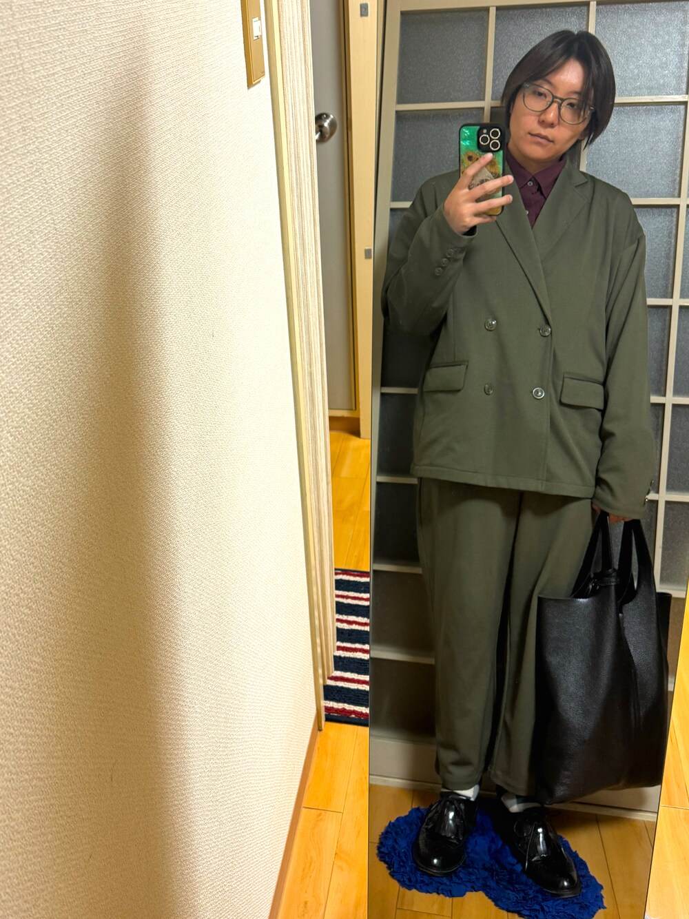   ブラック ルームウェアセット　ラウンジセット Loungewear tokyo（ラウンジウェアトウキョウ）の「ワッフル