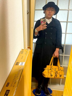 「AAA+（サンエープラス）のアイテム（ドレスシューズ）」を使った、みひろさん（レディース・159cm）の冬コーディネート