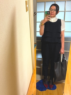 「アイテム（サロペット/オーバーオール、ブラック系）」を使った、みひろさん（レディース・159cm）の夏コーディネート