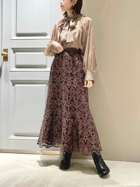 「LILY BROWN（リリーブラウン）のアイテム（ブーツ）」を使った、lily_mzk(mizuki)さん（レディース・156cm）の秋コーディネート