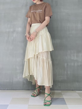 「LILY BROWN（リリーブラウン）のアイテム（サンダル）」を使った、lily_mzk(mizuki)さん（レディース・156cm）の夏コーディネート
