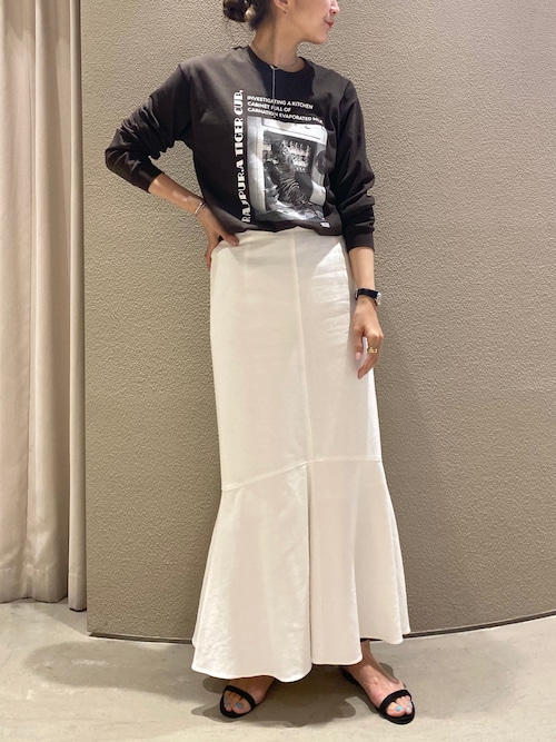 シーナリー SHENERY リネン混ペプラムマーメイドスカート 