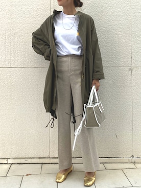 「アイテム（モッズコート）」を使った、satomiさん（レディース・170cm）の夏コーディネート