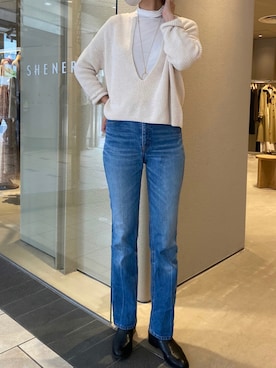 「スリットニット」｜satomiさん（レディース・170cm）の秋コーディネート