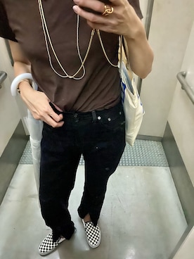 「CENE（セネ）の【CENE】セネ/ ビッククロスリング（リング）」を使った、satomiさん（レディース・170cm）の夏コーディネート