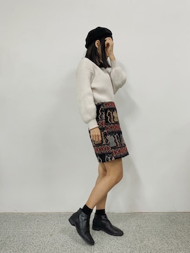 「NET（ネット）のアイテム（ハンチング/ベレー帽）」を使った、Silvia 🇹🇼さん（レディース・153cm）の春コーディネート