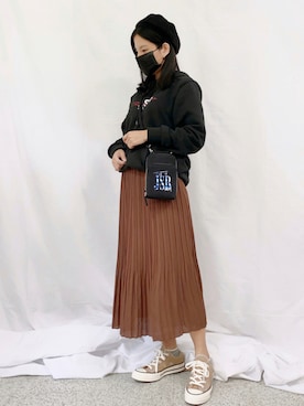 「NET（ネット）のアイテム（ハンチング/ベレー帽）」を使った、Silvia 🇹🇼さん（レディース・153cm）の秋コーディネート