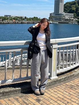 「アイテム（ジャケット/アウター）」を使った、ナナエさん（レディース・163cm）の春コーディネート