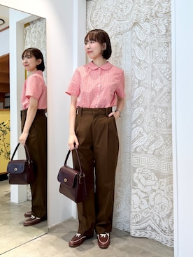 「テーパードパンツ」｜Dot&Stripes CHILDWOMANさん（レディース・154cm）の春コーディネート
