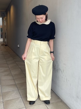 「春カラー」｜「アイテム（ハンチング/ベレー帽）」を使った、Dot&Stripes CHILDWOMANさん（レディース・154cm）の春コーディネート