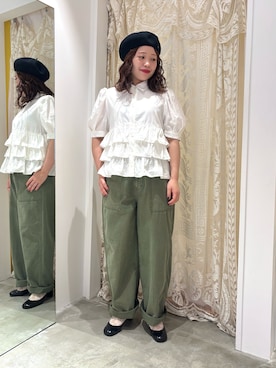 「アイテム（ハンチング/ベレー帽）」を使った、Dot&Stripes CHILDWOMANさん（レディース・160cm）の夏コーディネート