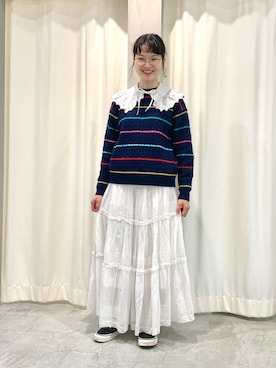 「アイテム（付け襟）」を使った、Dot&Stripes CHILDWOMANさん（レディース・160cm）の秋コーディネート