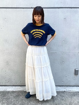 「CHILD WOMAN（チャイルドウーマン）のアイテム」を使った、Dot&Stripes CHILDWOMANさん（レディース・155cm）の夏コーディネート