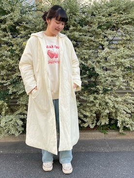「フード付きアウター」｜「アイテム（その他アウター）」を使った、Dot&Stripes CHILDWOMANさん（レディース・160cm）の秋コーディネート