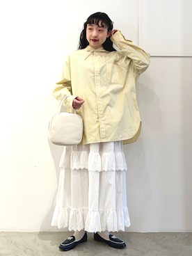 「アイテム（ローファー、ブルー系）」を使った、Dot&Stripes CHILDWOMANさん（レディース・157cm）の冬コーディネート