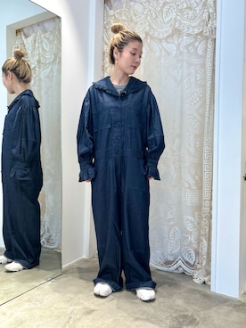「アイテム（つなぎ/オールインワン）」を使った、Dot&Stripes CHILDWOMANさん（レディース・149cm）の秋コーディネート