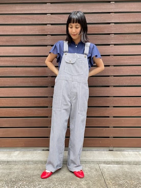 「アイテム（オールインワン・サロペット）」を使った、Dot&Stripes CHILDWOMANさん（レディース・156cm）の夏コーディネート