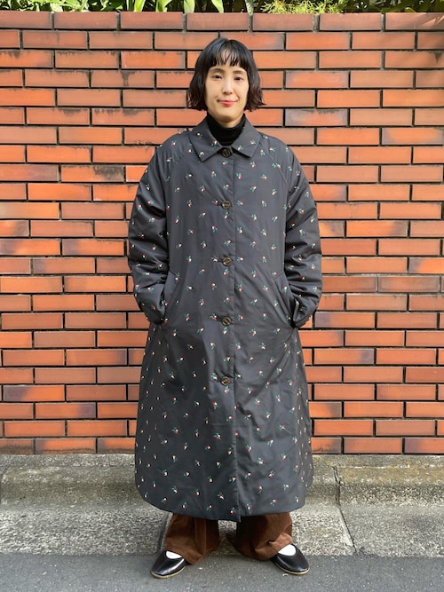EVOダウン 小花刺繍ステンコート（ステンカラーコート）｜CHILD WOMAN