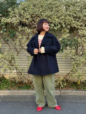 「アイテム（ピーコート）」を使った、Dot&Stripes CHILDWOMANさん（レディース・160cm）の冬コーディネート