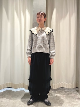 「アイテム（付け襟）」を使った、Dot&Stripes CHILDWOMANさん（レディース・150cm）の秋コーディネート