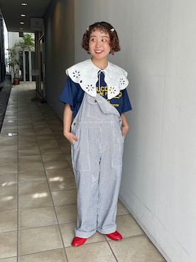 「アイテム（付け襟）」を使った、Dot&Stripes CHILDWOMANさん（レディース・150cm）の秋コーディネート