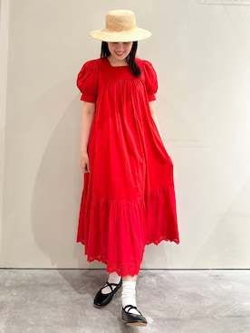 「バルーン袖」｜Dot&Stripes CHILDWOMANさん（レディース・168cm）の夏コーディネート