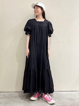 「バルーン袖」｜Dot&Stripes CHILDWOMANさん（レディース・154cm）の夏コーディネート