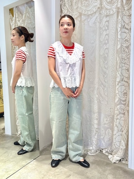 「アイテム（バレエシューズ）」を使った、Dot&Stripes CHILDWOMANさん（レディース・149cm）の夏コーディネート