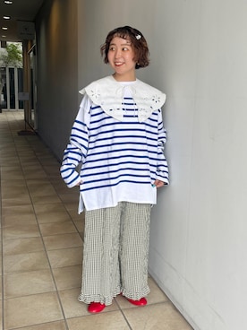 「アイテム（付け襟）」を使った、Dot&Stripes CHILDWOMANさん（レディース・150cm）の秋コーディネート