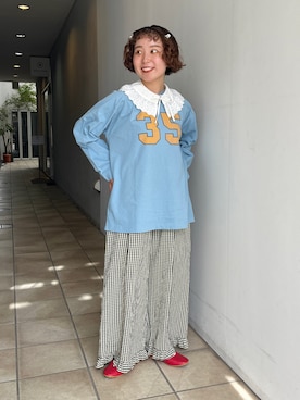 「アイテム（付け襟）」を使った、Dot&Stripes CHILDWOMANさん（レディース・150cm）の秋コーディネート