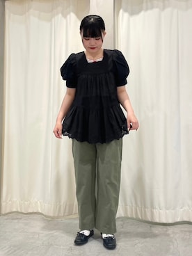 「バルーン袖」｜Dot&Stripes CHILDWOMANさん（レディース・164cm）の夏コーディネート
