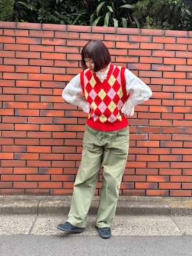「アイテム（ベスト）」を使った、Dot&Stripes CHILDWOMANさん（レディース・160cm）の秋コーディネート