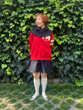 「アイテム（ネックウォーマー/スヌード）」を使った、Dot&Stripes CHILDWOMANさん（レディース・150cm）の秋コーディネート