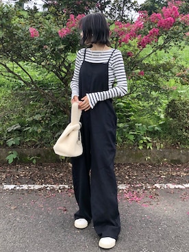 「GRL（グレイル）のアイテム（オールインワン・サロペット）」を使った、yurieさん（レディース・156cm）の秋コーディネート