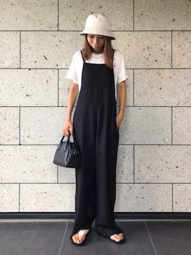 「GRL（グレイル）のアイテム（オールインワン・サロペット）」を使った、yurieさん（レディース・156cm）の夏コーディネート