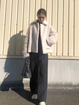 「Drawer（ドゥロワー）のアイテム（ジャケット/アウター）」を使った、yurieさん（レディース・156cm）の冬コーディネート