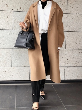 「ROCHAS（ロシャス）のアイテム」を使った、yurieさん（レディース・156cm）の冬コーディネート