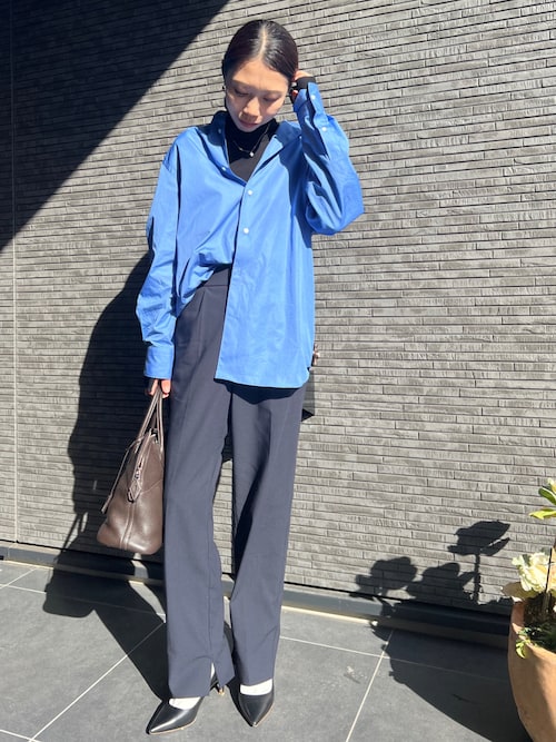 LOEFF＞コットン ブロード バンドカラーシャツ（シャツ/ブラウス