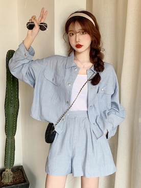 「新作」｜「アイテム（セットアップ）」を使った、dwstyle_storeさん（レディース・161cm）の夏コーディネート