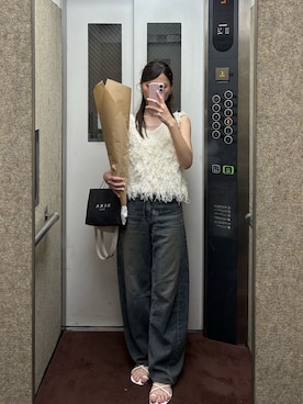 「アイテム（ベスト）」を使った、こもさん（骨格ナチュラル・レディース・156cm）の夏コーディネート