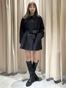 「FREE'S MART（フリーズマート）の◆パール付きケーブルショート丈ニット（ニット/セーター）」を使った、mayaさん（レディース・160cm）の秋コーディネート