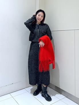 「ラメニット」｜「アイテム（ワンピース/ドレス）」を使った、mayaさん（レディース・160cm）の冬コーディネート