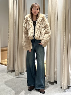 「アイテム（ブルゾン、ベージュ系）」を使った、mayaさん（レディース・160cm）の秋コーディネート