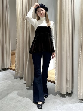 「アイテム（ハンチング/ベレー帽）」を使った、mayaさん（レディース・160cm）の秋コーディネート