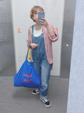 「and it_（アンドイット）のアイテム（サロペット/オーバーオール）」を使った、るみっぺさん（レディース・150cm）の春コーディネート