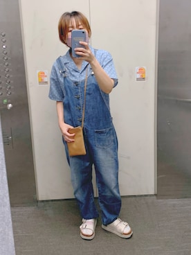 「and it_（アンドイット）のアイテム（サロペット/オーバーオール）」を使った、るみっぺさん（レディース・150cm）の春コーディネート