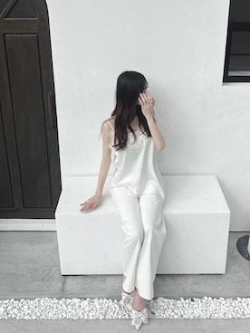 「アイテム（その他、ベージュ系）」を使った、rimさん（レディース・157cm）の夏コーディネート