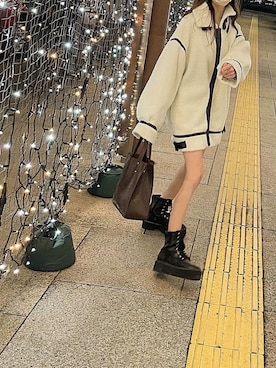 「チュニック」｜「アイテム（ブルゾン）」を使った、rimさん（レディース・157cm）の秋コーディネート