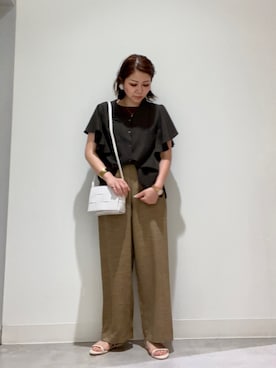 「編み込みバッグ」｜asamiさん（レディース・164cm）の夏コーディネート